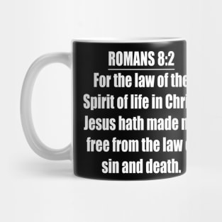 Romans 8:2 King James Version (KJV) Bible Verse Typography Mug